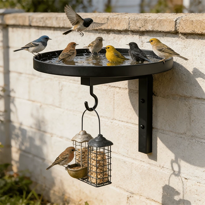 ✨Wall-Mounted Metal Bird Bath – Antique Bronze Finish 🐦🛁🧱🏡