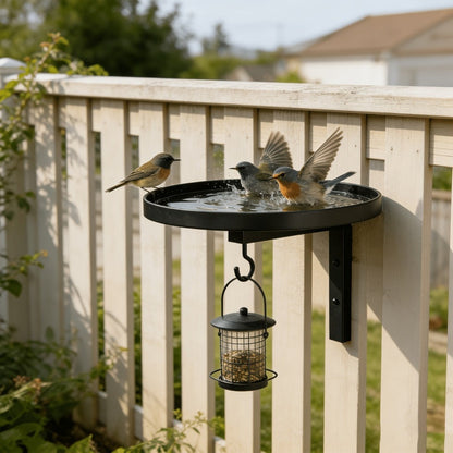 ✨Wall-Mounted Metal Bird Bath – Antique Bronze Finish 🐦🛁🧱🏡