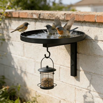 ✨Wall-Mounted Metal Bird Bath – Antique Bronze Finish 🐦🛁🧱🏡