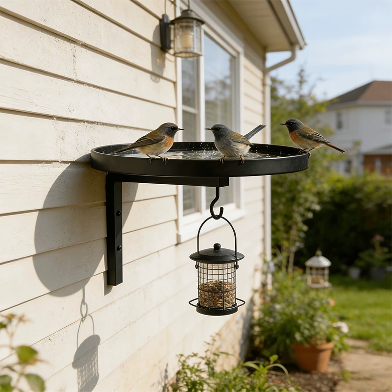 ✨Wall-Mounted Metal Bird Bath – Antique Bronze Finish 🐦🛁🧱🏡