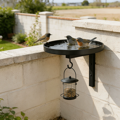 ✨Wall-Mounted Metal Bird Bath – Antique Bronze Finish 🐦🛁🧱🏡