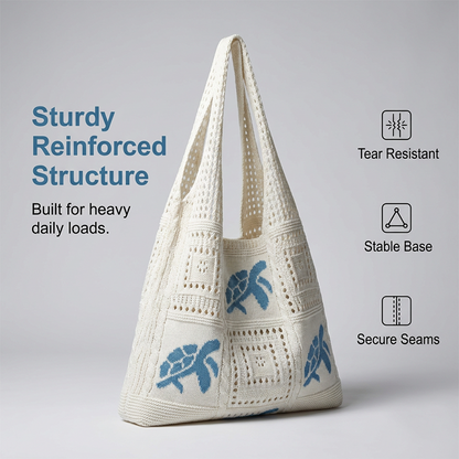 🏆LAST DAY SALE 49% OFF🔥Turtle Pattern Crochet Tote Bag