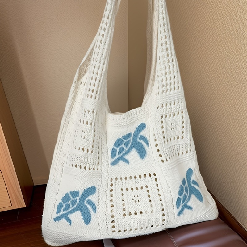 🏆LAST DAY SALE 49% OFF🔥Turtle Pattern Crochet Tote Bag