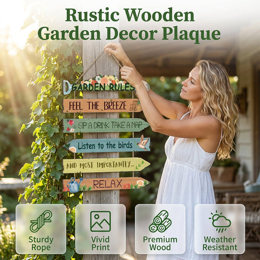 ⏳Limited-time 48% off⏰Rustic Wooden Garden Hanging Sign Wall Decor Plaque🏡🪧