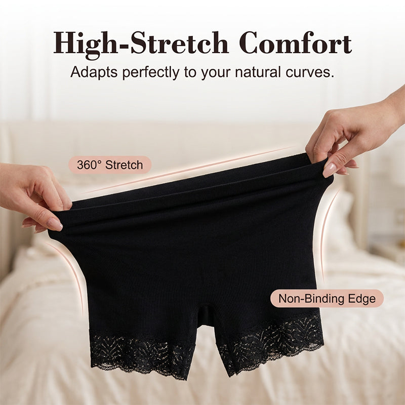 📢📢44% OFF !! ⏰Women's High Waist Safety Shorts with Lace Trim Tummy Control Boy Shorts