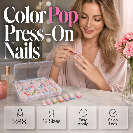 🥳2026 HOT SALE🥳💞50K+ SOLD!💅✨ 50% OFF!🎁 Color Pop Press-On Nails