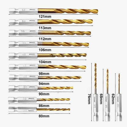 🔥 49% OFF Now 🛠️💥 13PCS Drill Bit Set – Multipurpose & Durable for Home Projects | No More Bit Hunting – All Sizes Included 📏
