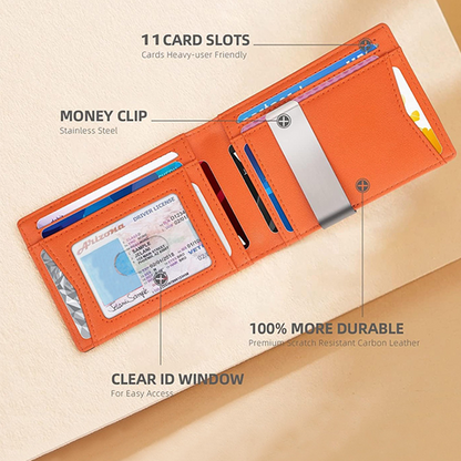 👛  Minimalist Men's Card Holder Wallet with RFID Blocking – Sleek & compact – Holds cards & cash securely – perfect for daily carry or travel 🛡️✨