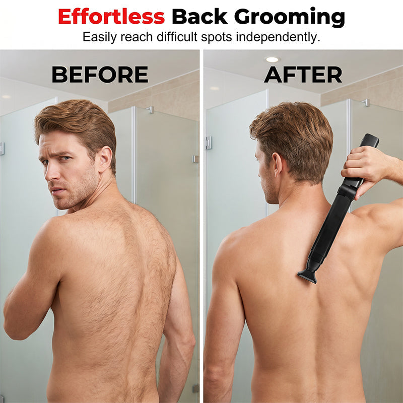 🥳2026 HOT SALE🥳💞50K+ SOLD!🪒💪 49% OFF! Reach-Anywhere Body Trimmer – Extendable handle, precision heads. Trim back, chest & legs yourself – no help needed! 🧔✨