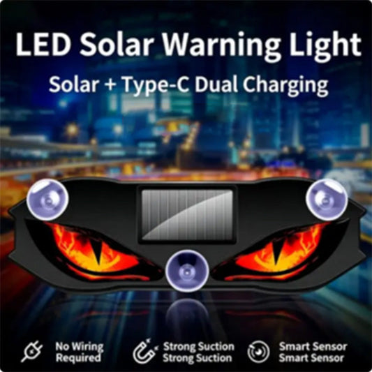 ⏳Time-Limited Special⏰ Solar LED Car Warning Light – Devil Eye Design 🔥