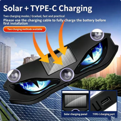 ⏳Time-Limited Special⏰ Solar LED Car Warning Light – Devil Eye Design 🔥