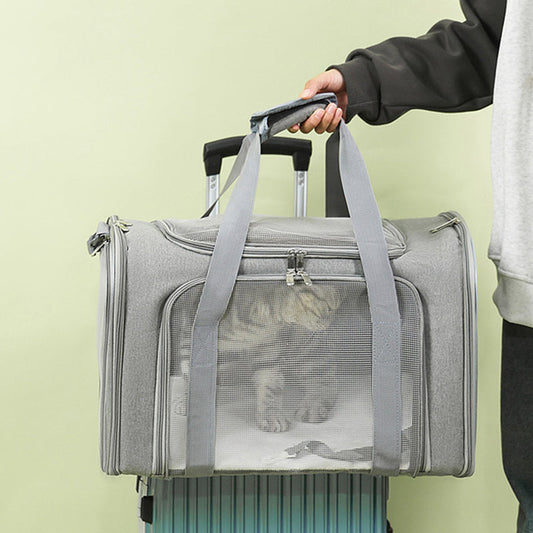 🏆LAST DAY 49% OFF🐾Large Foldable Mesh Cat Carrier Bag