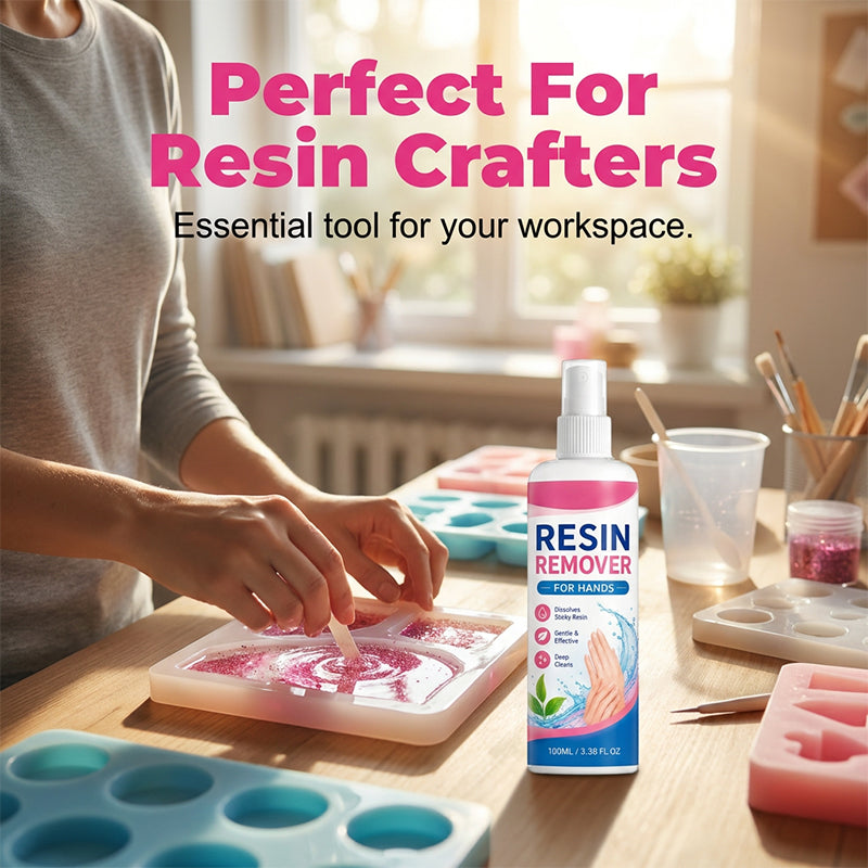 🥳2026 HOT SALE✨🤲Gentle Resin Remover for Hands – Instantly dissolves sticky epoxy & UV resin. Safe for sensitive skin, no irritation. A must for crafters! 🎨💎
