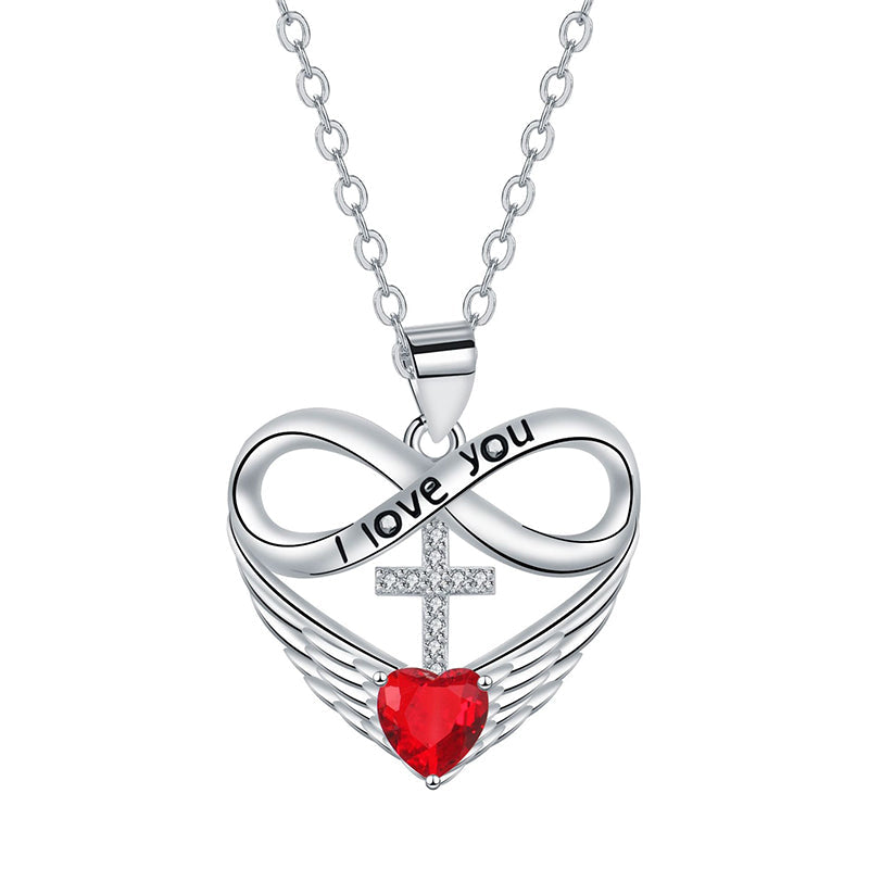 🎉 2026 Sale — Over 36,000 Sold! 💖 Infinity Heart Cross Necklace with Wing Pendant – Faith & Eternal Love ✨