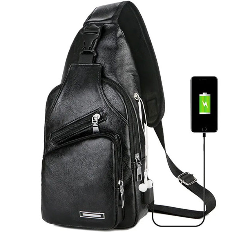 📢📢49% OFF !! ⏰Exquisite Gift - Men's Multifunctional High Quality Leather Chest Bag