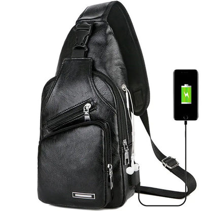 📢📢49% OFF !! ⏰Exquisite Gift - Men's Multifunctional High Quality Leather Chest Bag