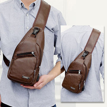 📢📢49% OFF !! ⏰Exquisite Gift - Men's Multifunctional High Quality Leather Chest Bag