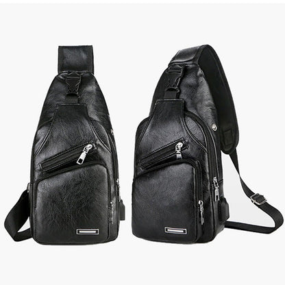 📢📢49% OFF !! ⏰Exquisite Gift - Men's Multifunctional High Quality Leather Chest Bag