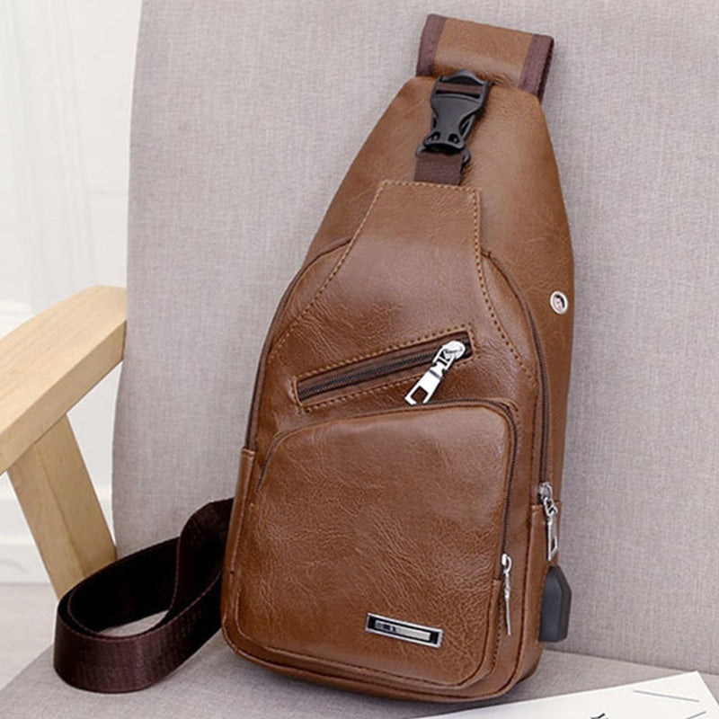 📢📢49% OFF !! ⏰Exquisite Gift - Men's Multifunctional High Quality Leather Chest Bag