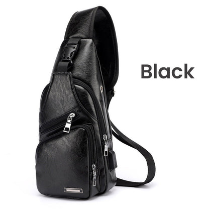 📢📢49% OFF !! ⏰Exquisite Gift - Men's Multifunctional High Quality Leather Chest Bag