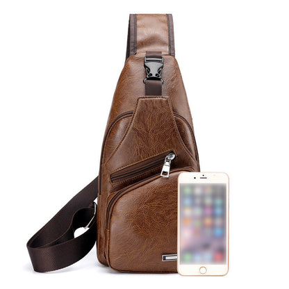 📢📢49% OFF !! ⏰Exquisite Gift - Men's Multifunctional High Quality Leather Chest Bag