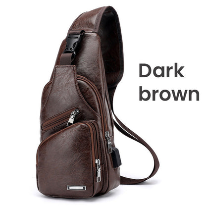 📢📢49% OFF !! ⏰Exquisite Gift - Men's Multifunctional High Quality Leather Chest Bag