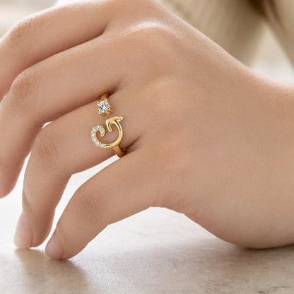 ⏳Limited-time 47% off⏰Adjustable Sparkle Initial Ring for Women💍