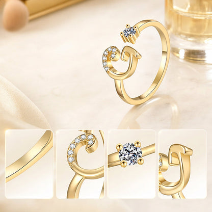 ⏳Limited-time 47% off⏰Adjustable Sparkle Initial Ring for Women💍