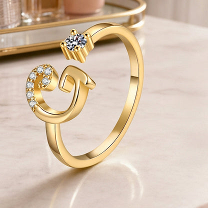 ⏳Limited-time 47% off⏰Adjustable Sparkle Initial Ring for Women💍