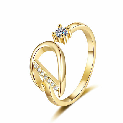 ⏳Limited-time 47% off⏰Adjustable Sparkle Initial Ring for Women💍