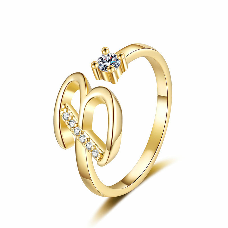 ⏳Limited-time 47% off⏰Adjustable Sparkle Initial Ring for Women💍