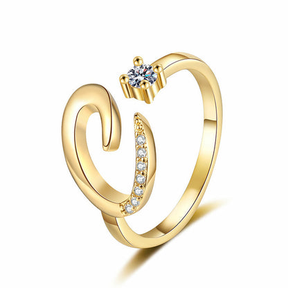 ⏳Limited-time 47% off⏰Adjustable Sparkle Initial Ring for Women💍