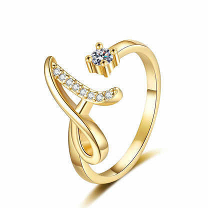 ⏳Limited-time 47% off⏰Adjustable Sparkle Initial Ring for Women💍