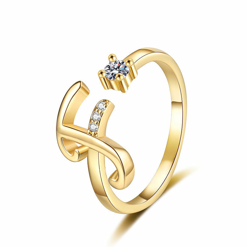 ⏳Limited-time 47% off⏰Adjustable Sparkle Initial Ring for Women💍