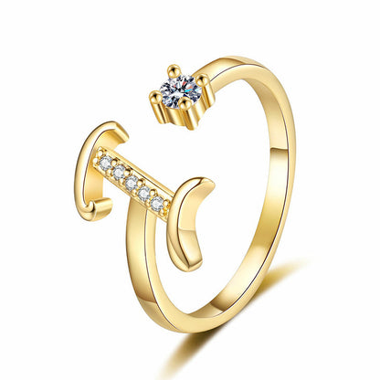 ⏳Limited-time 47% off⏰Adjustable Sparkle Initial Ring for Women💍