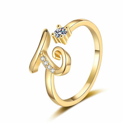 ⏳Limited-time 47% off⏰Adjustable Sparkle Initial Ring for Women💍