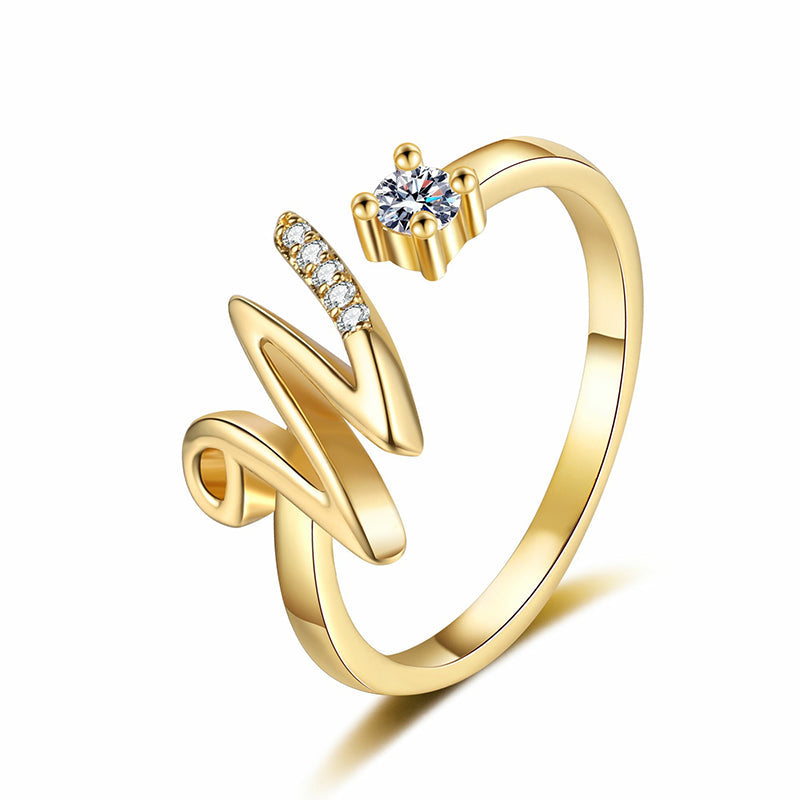 ⏳Limited-time 47% off⏰Adjustable Sparkle Initial Ring for Women💍