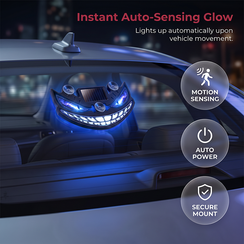 🔥 49% OFF! 😈 “Devil's Sucker” Solar LED Car Warning Light ✨ Vibration Sensor, USB & Solar Charging, Universal for Cars & Trucks