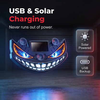 🔥 49% OFF! 😈 “Devil's Sucker” Solar LED Car Warning Light ✨ Vibration Sensor, USB & Solar Charging, Universal for Cars & Trucks