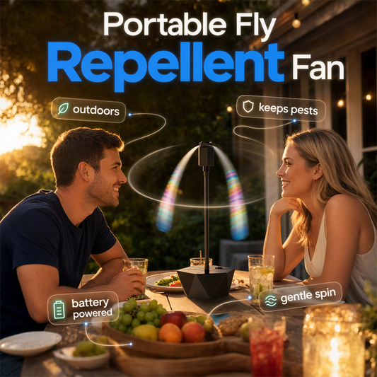 USB Rechargeable Retractable Outdoor Fly Repeller Fan