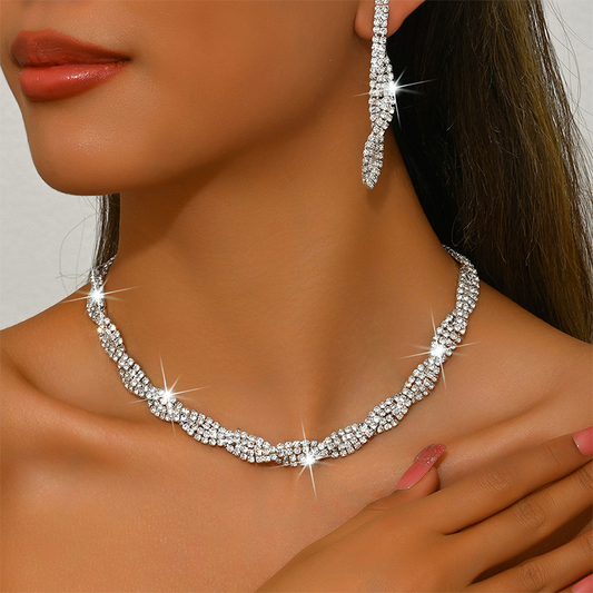 💎 48% OFF NOW! ✨ Sparkling Rhinestone Claw Chain Necklace & Earrings Set – Elegant design, brilliant shine & lightweight – Perfect for parties, weddings & daily glamour 🌟