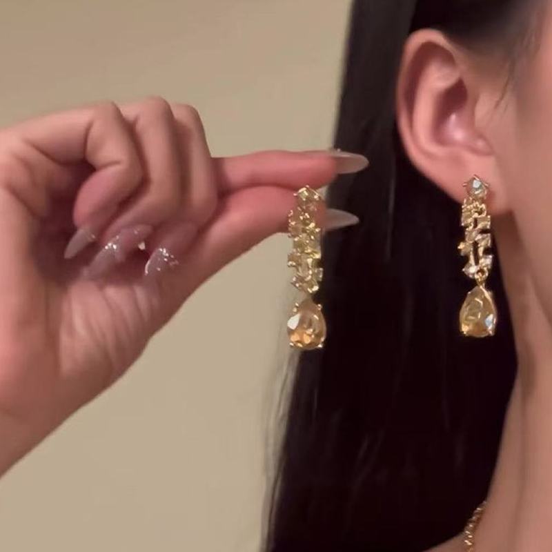 📢📢49% OFF !! ⏰Elegant Yellow Sparkling Rhinestone Jewelry