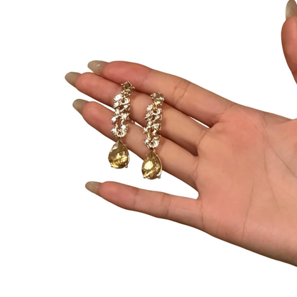 📢📢49% OFF !! ⏰Elegant Yellow Sparkling Rhinestone Jewelry