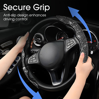 ⏳Limited-time 49% off⏰Rhinestones Bling Cover for Auto Steering Wheels💎🚗