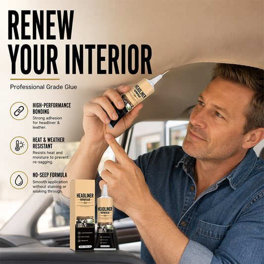 ⏳LAST DAY SALE ONLY ￡6.99!!🌟🎉49K+ Sold 🚗 Waterproof Car Headliner Repair Glue, High Strength Adhesive for Sagging Car Ceiling & Interior
