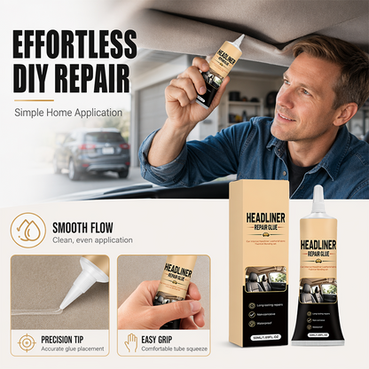 ⏳LAST DAY SALE ONLY ￡6.99!!🌟🎉49K+ Sold 🚗 Waterproof Car Headliner Repair Glue, High Strength Adhesive for Sagging Car Ceiling & Interior