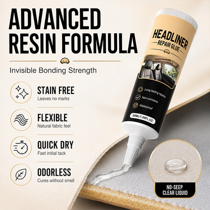 ⏳LAST DAY SALE ONLY ￡6.99!!🌟🎉49K+ Sold 🚗 Waterproof Car Headliner Repair Glue, High Strength Adhesive for Sagging Car Ceiling & Interior