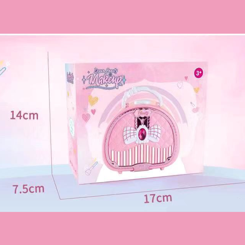 💄 50 % RABATT NU! 🎀 Tvättbar sminkleksaksset för barn med bärbar rosa handväska – säkra formler, vikbara paletter & komplett kit – perfekt present för små fashionistas ✨