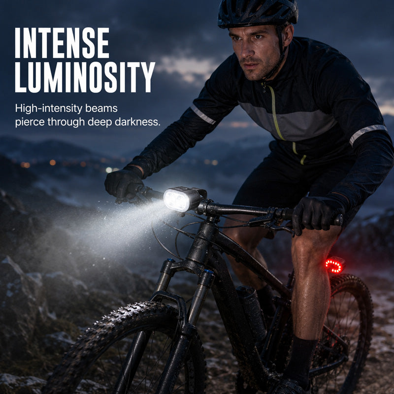 🏆 Last Day Special Price £9.99 ! 🔦USB Rechargeable Bike Light Set 🚲 Light Up the Road, Ride Home Safe – No Batteries, No Fuss ✨