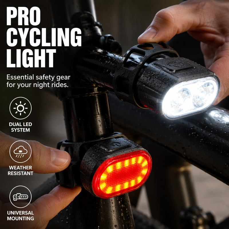🏆 Last Day Special Price £9.99 ! 🔦USB Rechargeable Bike Light Set 🚲 Light Up the Road, Ride Home Safe – No Batteries, No Fuss ✨